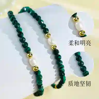 倾爱 新中式国潮 古风高贵优雅气质简约清新绿金流水#好运天然 玉髓 项链 女款