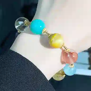 倾爱 吉祥八宝 新中式国潮轻奢风温柔高级感#好运天然 金发晶 手链 女款