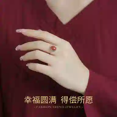 倾爱 复古  开口 生日 礼 玛瑙 戒指 女款