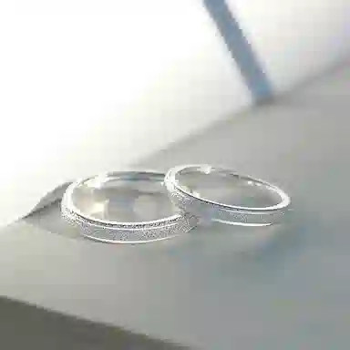 尚银福 伴你同行 轻奢高级感 冷淡风 小众设计 可调节 合金 戒指 男女同款情侣款