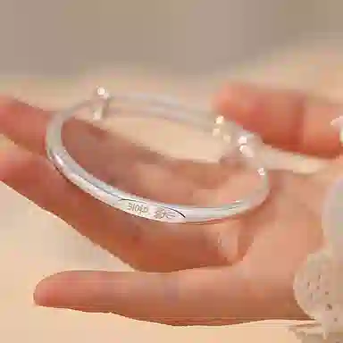 尚银福 平安喜乐 新中式复古民族风简约大气典雅刻字手饰 森系极简冷淡风个性小众设计高级感 合金 手镯 男女同款情侣款