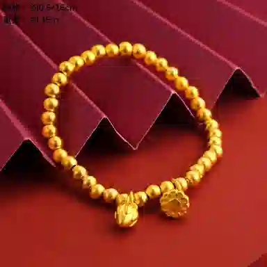 尚银福 两世欢莲蓬素圈系列 新中式精致轻奢小众设计气质复古转运 合金 手镯 女款