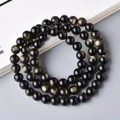 【消除108种烦恼】 灵菲 时尚潮流念珠佛珠叠戴手饰 新中式文艺复古 霉运消散 时来运转 #好运 黑曜石 手串 男女同款情侣款