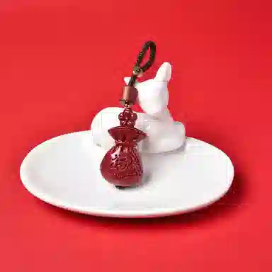 【把好运挂在Ta身边】 灵菲 传统文化高含量紫金砂 新中式国风车载挂件 吉祥如意 平平安安 招财进宝 再造辰砂 其他朱砂 男女同款情侣款