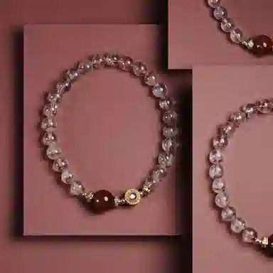 【匠心手作 金运亨通】 灵菲 招财纳福新中式兔毛转运珠手饰 轻奢小众高级感简约百搭平安吉祥#好运天然 超七 水晶手串 女款