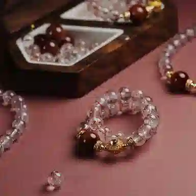 【匠心手作 金运亨通】 灵菲 招财纳福新中式兔毛转运珠手饰 轻奢小众高级感简约百搭平安吉祥#好运天然 超七 水晶手串 女款