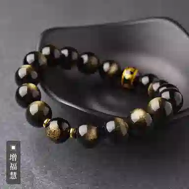 【匠心手作 12生肖专属菩萨】 灵菲 招财纳福本命佛新中式本命年平安吸金#好运 黑曜石 手串 男女同款情侣款