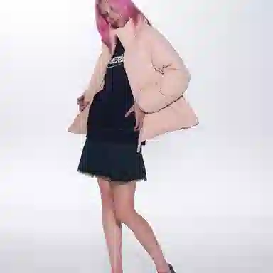 NERDY Classic Logo Down Jacket Pink