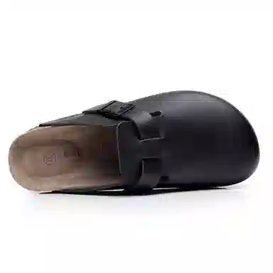 果洛菲 软木拖休闲舒适百搭平底懒人拖半拖情侣光面博肯鞋包头拖鞋 男女同款