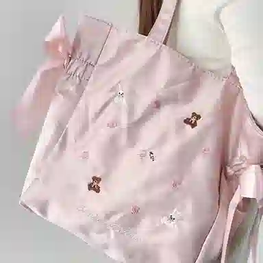 Bywhich Cute Bear Tote Bag Pink