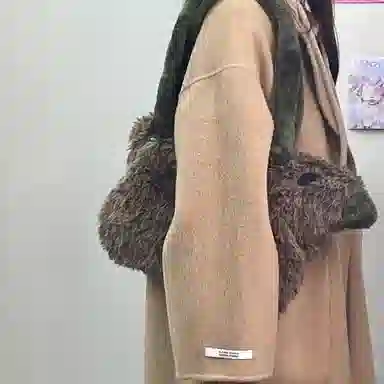 Bywhich Capybara Plush Tote Bag Brown