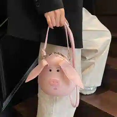 Bywhich Cute Pig Shoulder Bag Pink