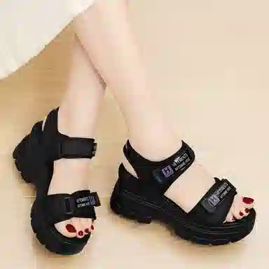 金丝兔 网布 潮流时尚舒适百搭厚底 沙滩凉鞋 女款