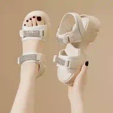 金丝兔 牛皮革 休闲舒适潮流时尚百搭 沙滩凉鞋 女款