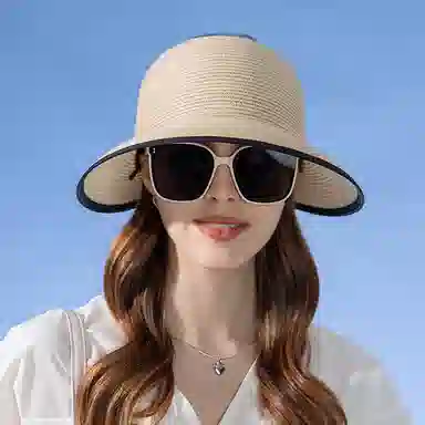 纳兰杜 超大帽檐出行旅游防紫外线透气户外 织物 防晒帽 女款