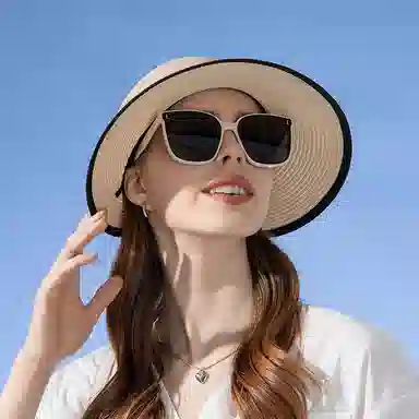 纳兰杜 超大帽檐出行旅游防紫外线透气户外 织物 防晒帽 女款