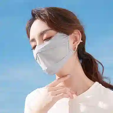纳兰杜 冰丝防尘透气挂耳式弹力通勤显脸小口罩 防晒面罩 女款