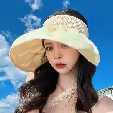 纳兰杜 小众设计显脸小潮流大帽檐高级感 黑胶 防晒帽 女款 多色