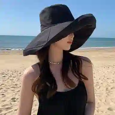 纳兰杜 太阳帽高级感出行旅游沙滩帽遮阳显脸小气质款 棉 防晒帽 女款