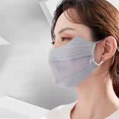 纳兰杜 冰丝防尘透气挂耳式弹力通勤显脸小口罩 防晒面罩 女款