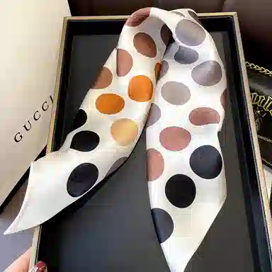 纳兰杜 波点小众设计高级感优雅气质发带多功能小方巾 蚕丝 丝巾 女款