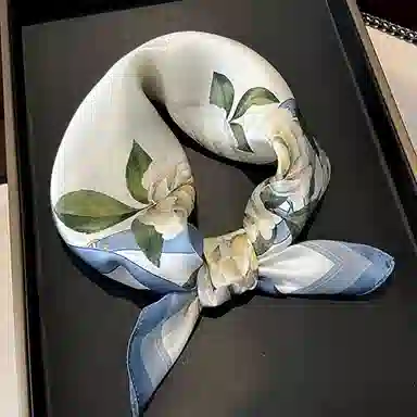 纳兰杜 气质优雅减龄百搭款时尚设计感包包绑带多功能配饰小方巾礼盒装 蚕丝 丝巾 女款 绿色