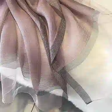 纳兰杜 韩版薄款优雅气质高级感法式配饰穿搭多功能绑带衬衣飘带 羊毛拼桑蚕丝 丝巾 女款 淡黄色/雪芽色/香芋紫