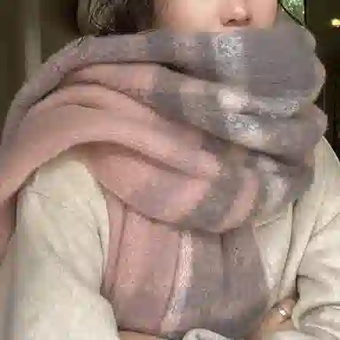 纳兰杜 长款流苏时尚百搭围脖文艺防寒保暖外搭礼盒装 涤纶 绒线围巾 女款 粉灰色