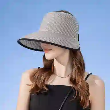 纳兰杜 超大帽檐出行旅游防紫外线透气户外 织物 防晒帽 女款