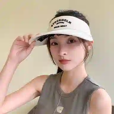 纳兰杜 小众个性潮流遮阳帽户外旅游百搭时尚休闲防紫外线太阳帽 织物 防晒帽 女款 卡其/米色/黑色/粉色