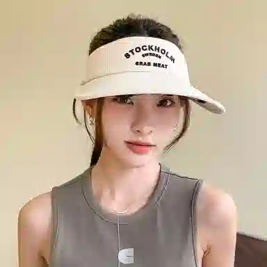 纳兰杜 小众个性潮流遮阳帽户外旅游百搭时尚休闲防紫外线太阳帽 织物 防晒帽 女款 卡其/米色/黑色/粉色