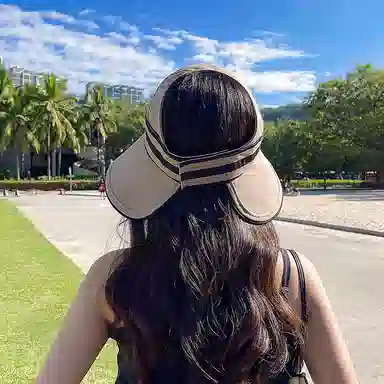纳兰杜 韩版显脸小高级感休闲时尚沙滩遮阳超大 织物 防晒帽 女款