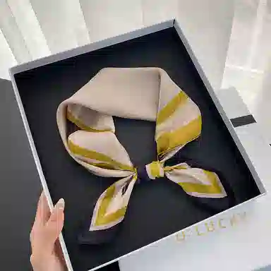 纳兰杜 新中式国潮复古简约轻奢高级感薄款优雅气质穿搭时尚配饰礼盒装 蚕丝 丝巾 女款 薄荷绿