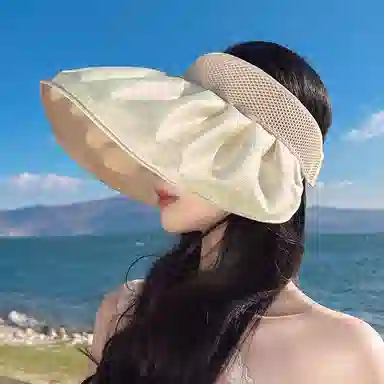 纳兰杜 小众设计显脸小潮流大帽檐高级感 黑胶 防晒帽 女款 多色