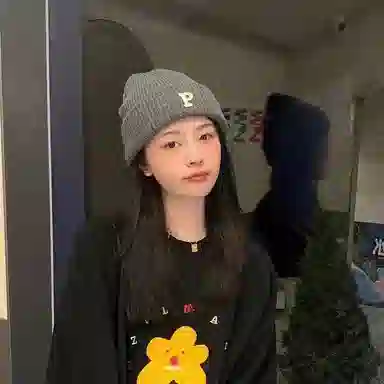 纳兰杜 百搭保暖时尚小众显脸小秋冬 织物 绒线帽 女款 灰色