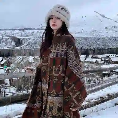 纳兰杜 民族风流苏异域实用百搭旅游小众高级感礼盒装 涤纶 绒线围巾 女款