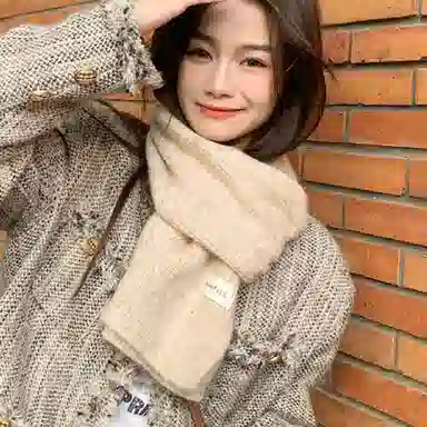 纳兰杜 纯色软糯感可爱百搭保暖防寒时尚韩版简约潮流穿搭 绒线围巾 女款  多色