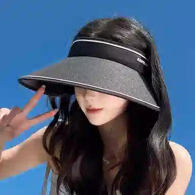纳兰杜 太阳帽超大帽檐夏季遮阳显脸小户外沙滩高级感 织物 防晒帽 女款