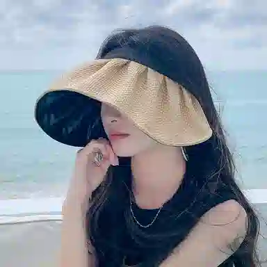 纳兰杜 韩版潮流显脸小休闲防紫外线空顶帽户外出行露营贝壳帽 织物 防晒帽 女款 多色