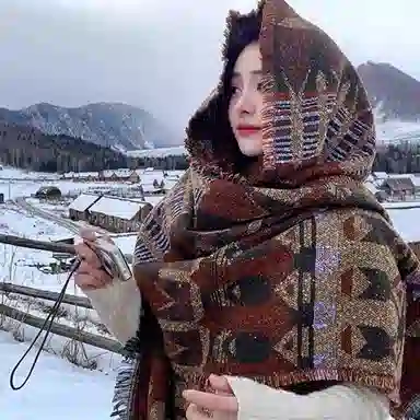 纳兰杜 民族风流苏异域实用百搭旅游小众高级感礼盒装 涤纶 绒线围巾 女款