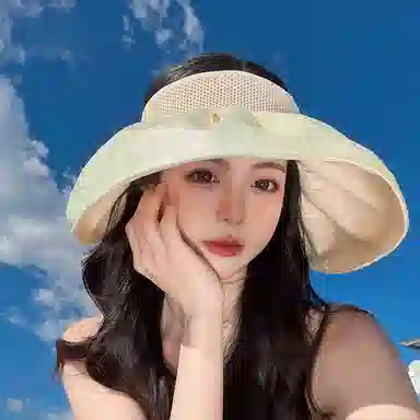 纳兰杜 小众设计显脸小潮流大帽檐高级感 黑胶 防晒帽 女款 多色