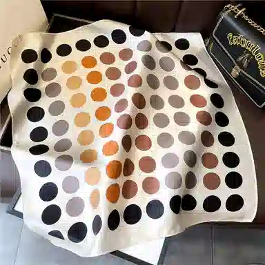 纳兰杜 波点小众设计高级感优雅气质发带多功能小方巾 蚕丝 丝巾 女款