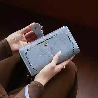 纳兰杜 韩版时尚精致多功能皮夹拉链小包 合成革 钱包 常规 女款 多色