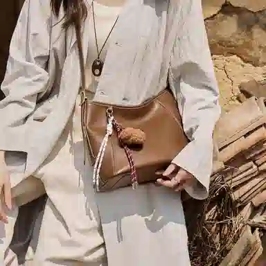 纳兰杜 时尚百搭气质通勤 合成革 单肩包 常规 女款 米白色/子夜黑