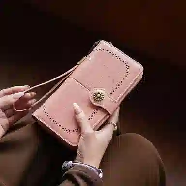 纳兰杜 韩版时尚精致多功能皮夹拉链小包 合成革 钱包 常规 女款 多色