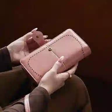 纳兰杜 韩版时尚精致多功能皮夹拉链小包 合成革 钱包 常规 女款 多色