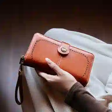 纳兰杜 韩版时尚精致多功能皮夹拉链小包 合成革 钱包 常规 女款 多色