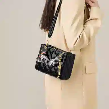 纳兰杜 时尚百搭菱格戴妃包夏季洋气小香风高级感小众品牌女包 合成革 手提包单肩斜挎包 常规 女款 多色