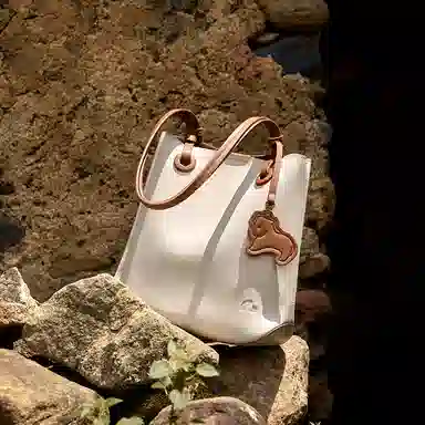 纳兰杜 时尚托特包百搭实用大容量通勤小众品牌 合成革 单肩包 大号 女款 米白色咖色