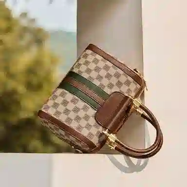 纳兰杜 经典法式实用复古老花减龄气质时尚百搭高颜值 合成革 妈妈包手提包托特包单肩斜挎包 常规 女款 卡其色